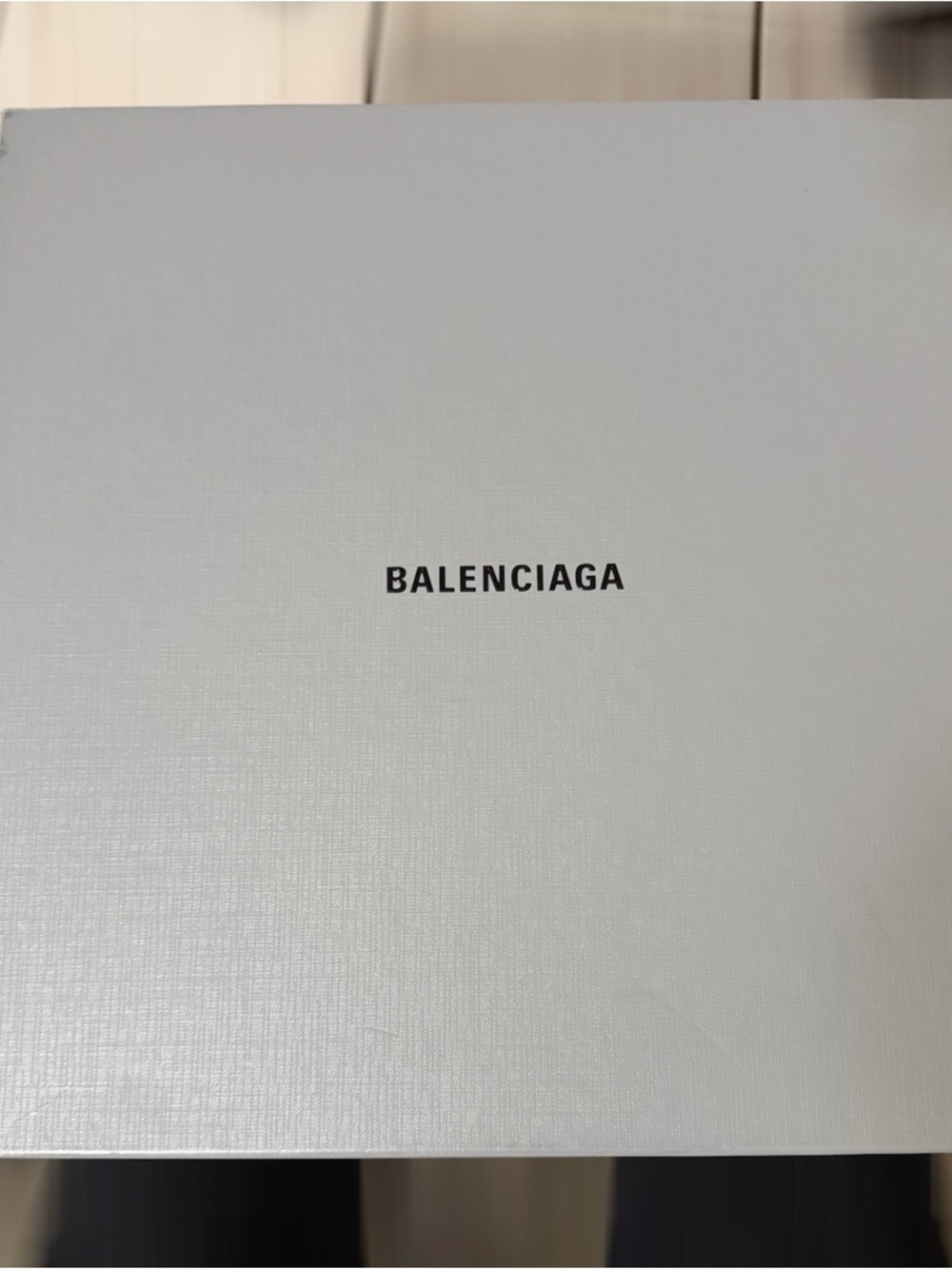 Balenciaga Gray Textured Logo Shoe Box